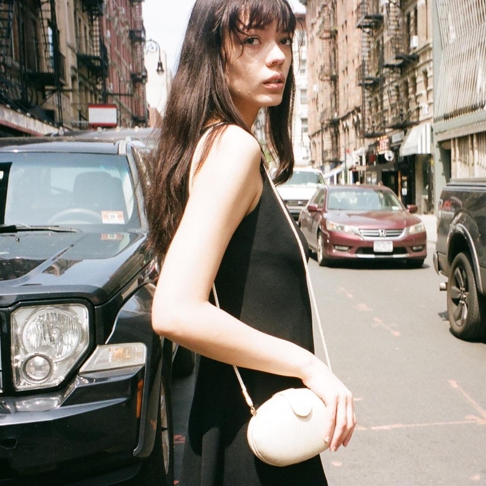 Vintage Whiting and Davis Cream Purse